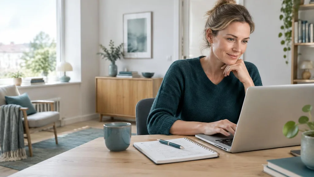 Jobsøger opdaterer sin LinkedIn-profil ved computeren